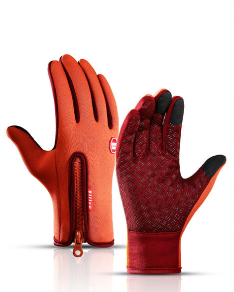 Fleece lined touchscreen winter gloves