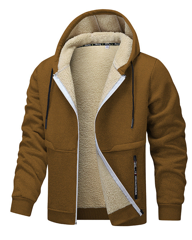 Men's sherpa lined zip hoodie