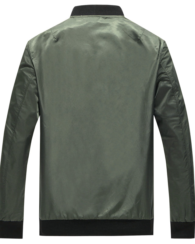 Men's reversible bomber jacket in army green