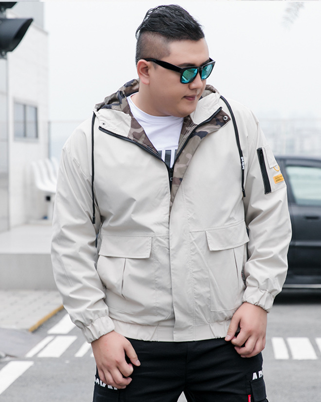 Men's plush lined hooded winter jacket