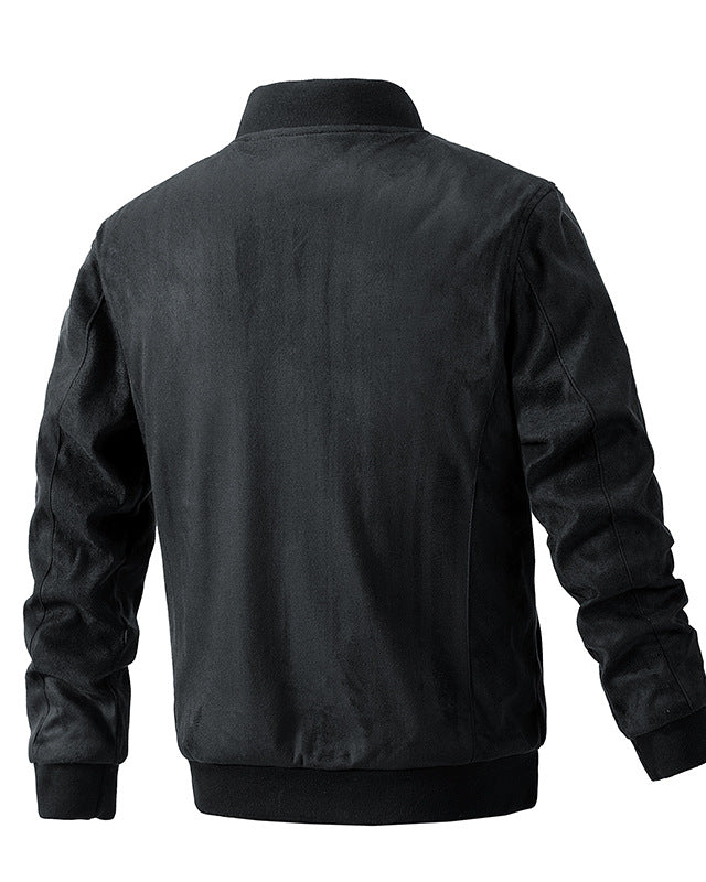 Men's faux suede bomber jacket