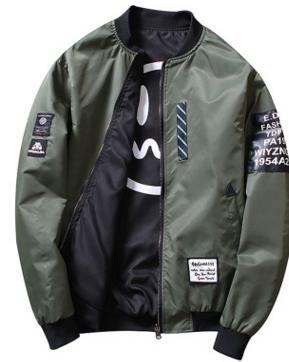 Men's reversible bomber jacket in army green