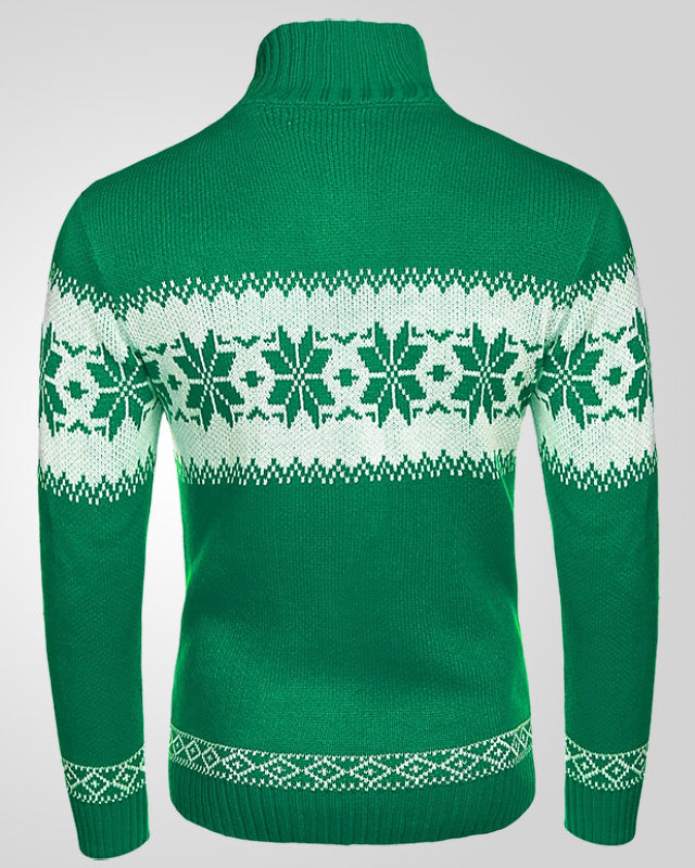 Men's snowflake jacquard Christmas sweater