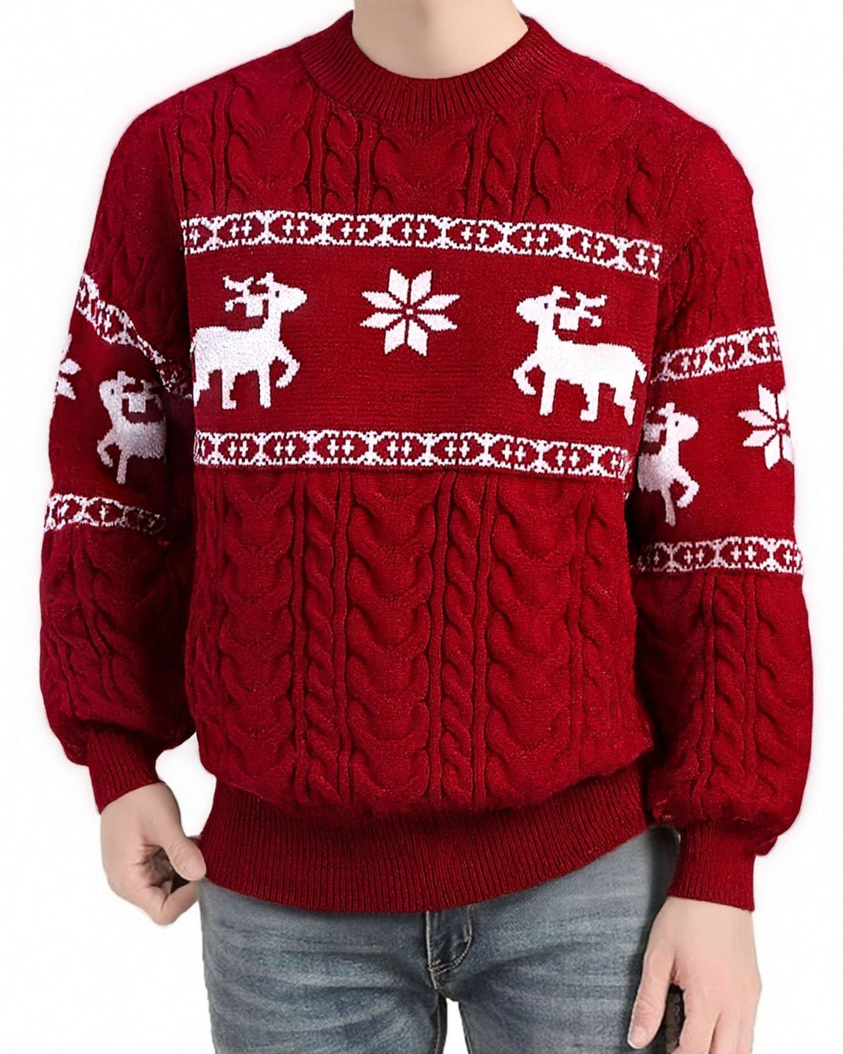 Men's reindeer jacquard Christmas sweater