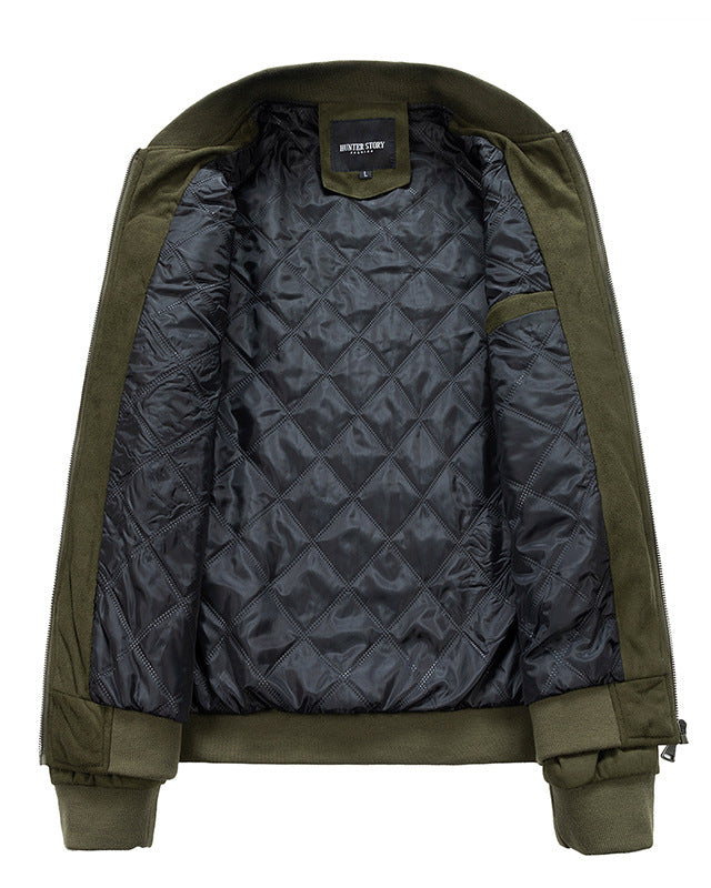Men's faux suede bomber jacket