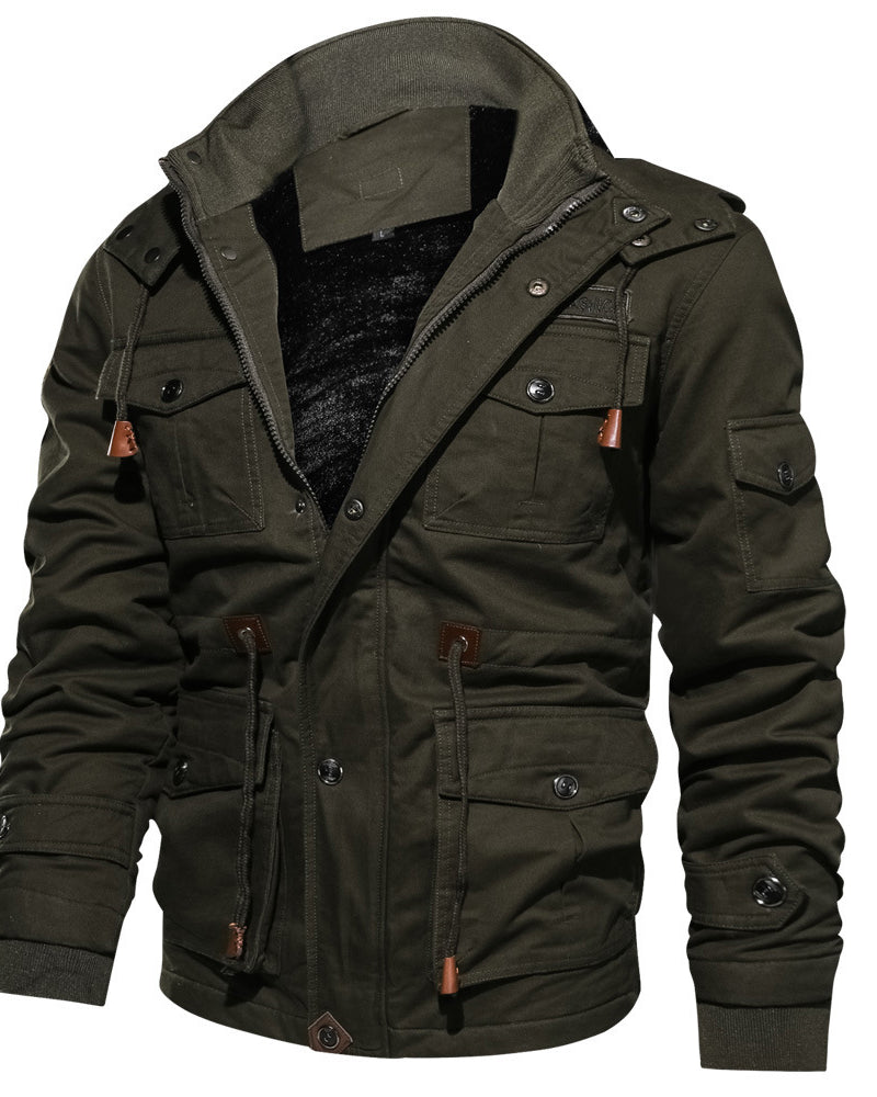 Men's hooded military style winter jacket