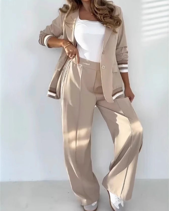 Woman in a two-piece pant suit