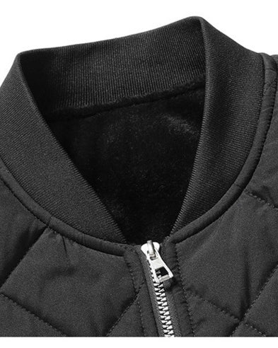 Men's diamond quilted bomber jacket