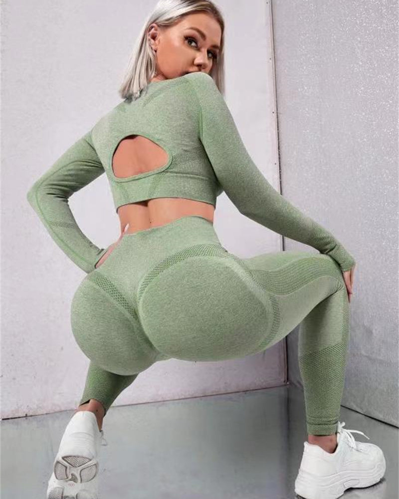 Women's seamless two piece gym set