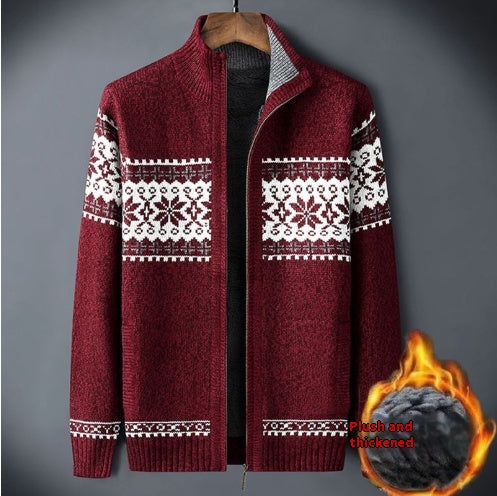 Men's Nordic knit zip cardigan