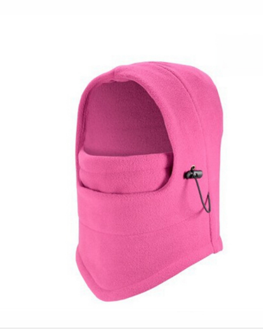 Fleece balaclava hat with drawstring