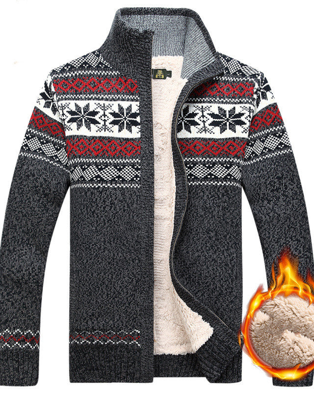 Men's Nordic knit zip cardigan