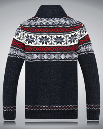 Men's Nordic knit zip cardigan