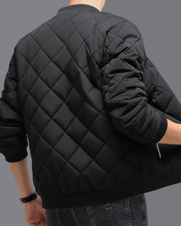 Men's diamond quilted bomber jacket