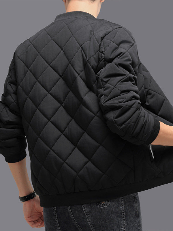 Men's diamond quilted bomber jacket