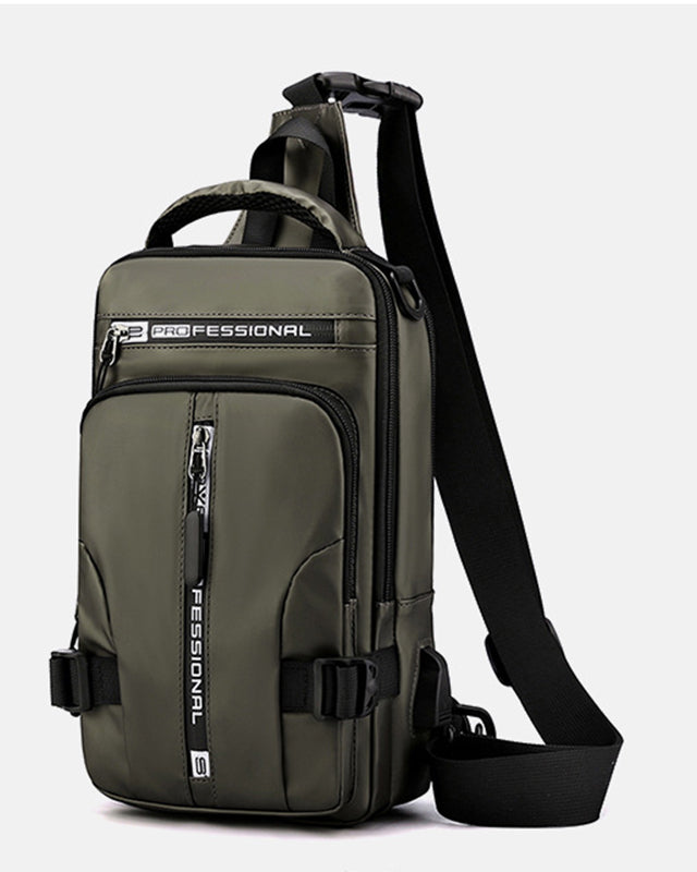 Men's black sling chest bag