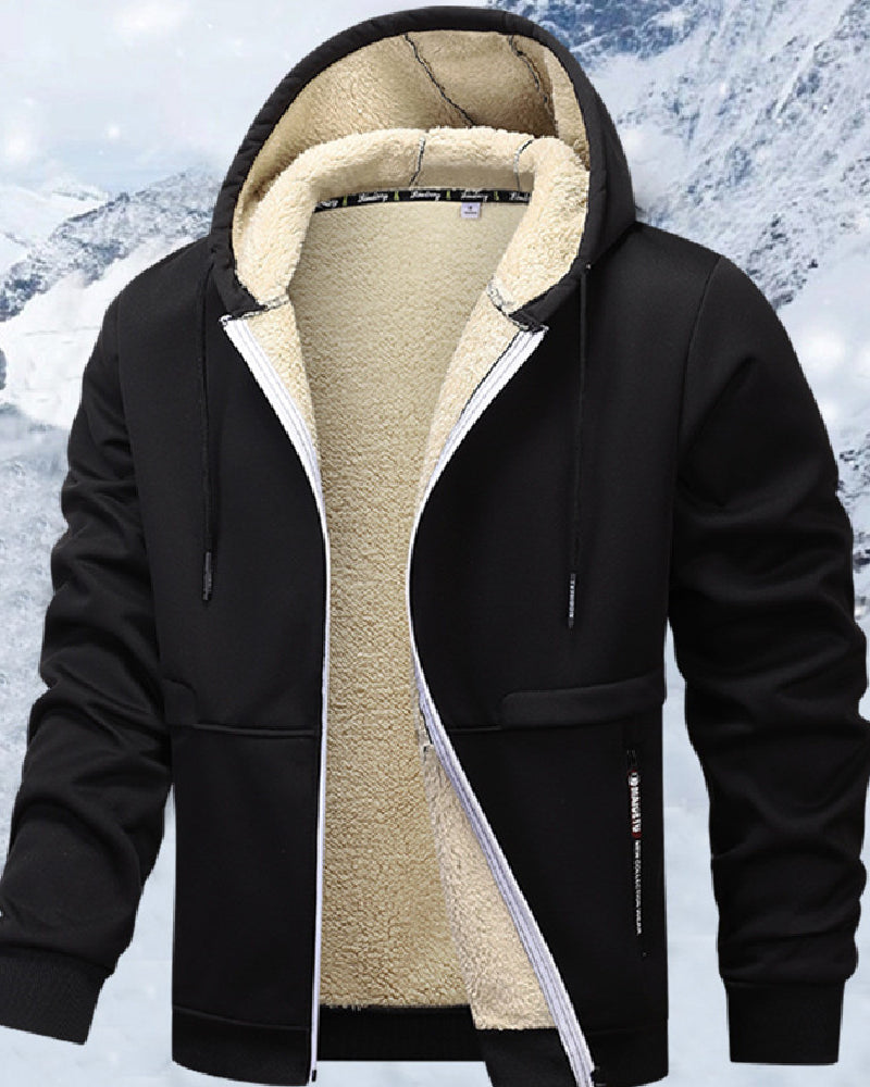 Men's sherpa lined zip hoodie
