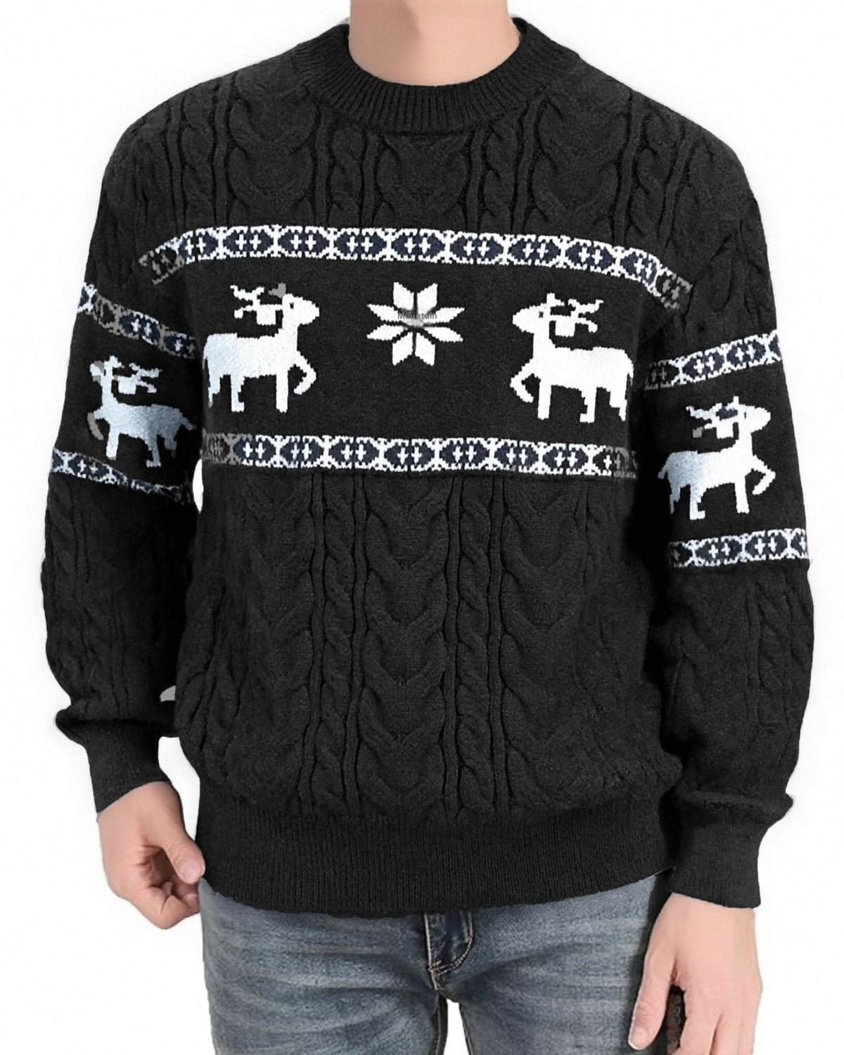 Men's reindeer jacquard Christmas sweater