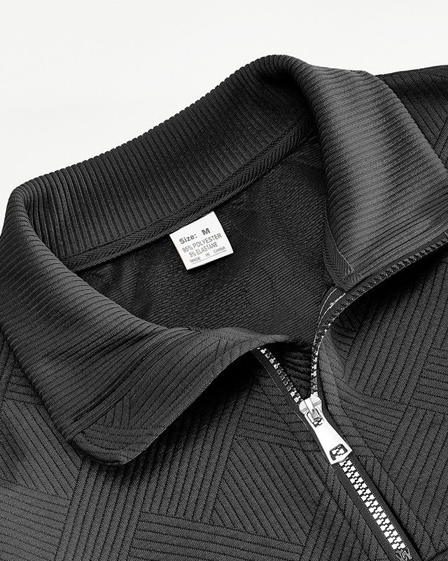 Men's quarter zip jacquard sweater