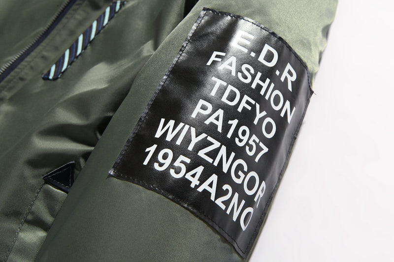 Men's reversible bomber jacket in army green