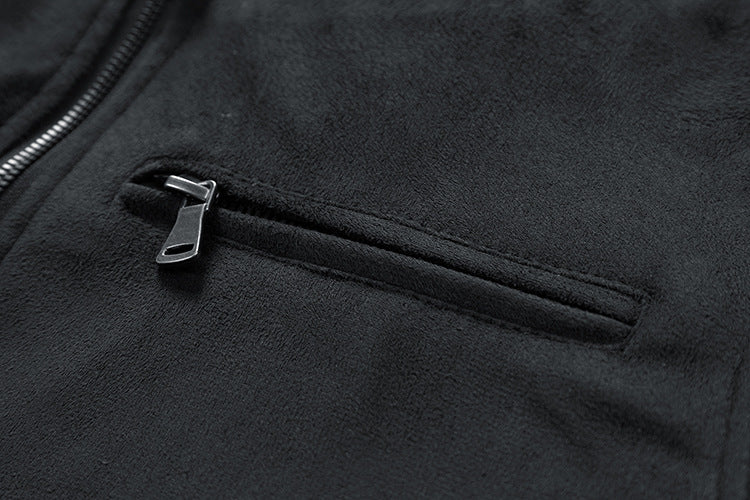 Men's faux suede bomber jacket