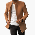 Men’s Coat with Stand-Up Collar and Buttons