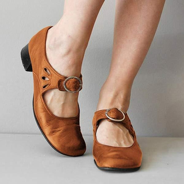 Women's Mary Jane Shoes Rounded Toe with Buckle Strap