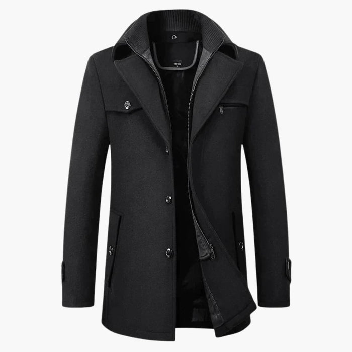 Men’s Jacket with Lapel Collar and Buttons