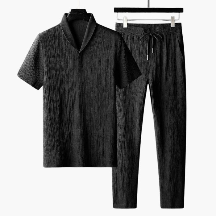 Men's Two-Piece Set with Long Sleeve Shirt and Pants for Spring and Autumn