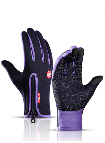 Fleece lined touchscreen winter gloves