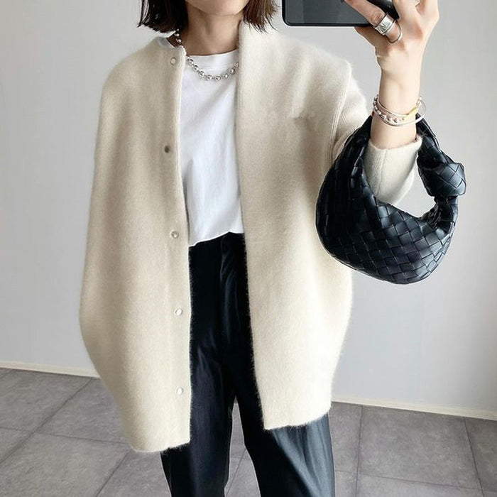Harper | Fuzzy Long Knit Cardigan Coat with Button Front