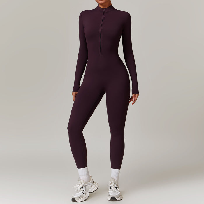 Madison | Zip-Front Fleece-Lined Yoga Jumpsuit