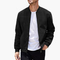 Bomber jacket for men with ribbed collar and zipper