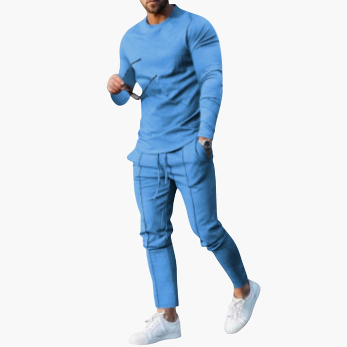 Two-Piece Men's Set for Spring and Autumn with Long Sleeve Shirt