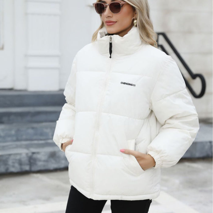 Quinn | Windproof Padded Puffer Jacket with Stand Collar
