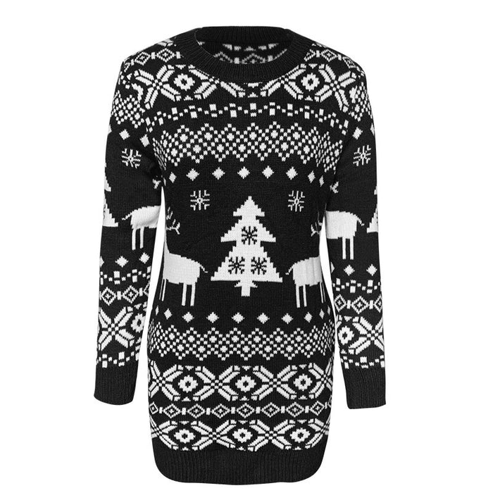 Brooke | Reindeer and Snowflake Jacquard Christmas Sweater