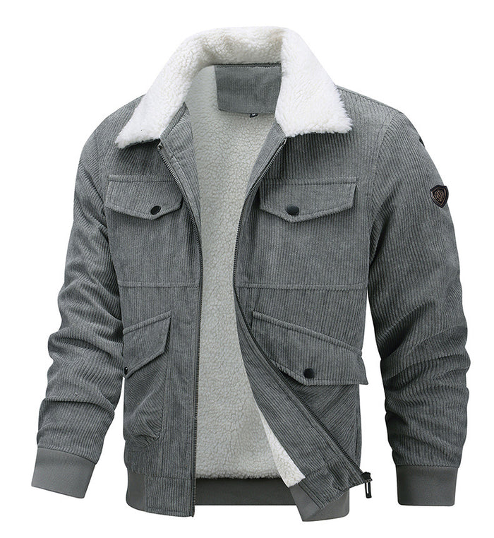 Logan | Men's Corduroy Jacket with Sherpa Lining and Collar