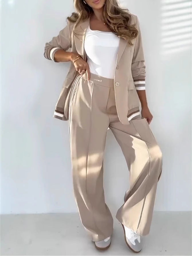 Taylor | Two-Piece Pant Suit with Blazer and Wide-Leg Pants