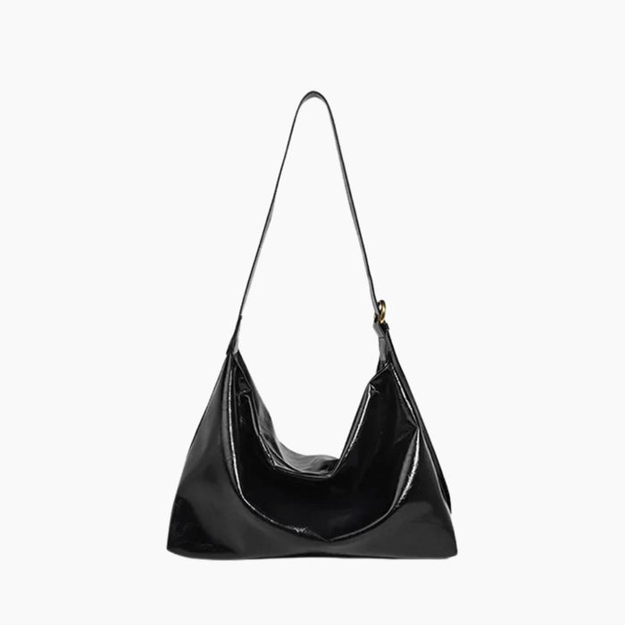 Women's Vegan Leather Shoulder Bag Crescent Slouch Shape