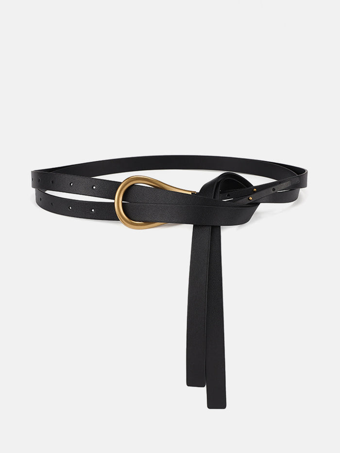 Women's D-Ring Wrap Belt with Adjustable Tie Closure