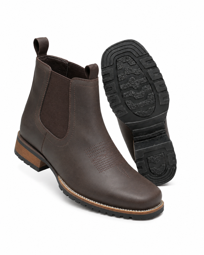 Men's Chelsea Ankle Boots with Pull Tabs Traction Sole