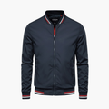 Men’s Bomber Jacket with Stripe Trim and Zip Closure