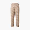 Women’s Quilted Jogger Trousers with Elastic Waist and Cuffed Hem