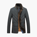 Men’s Padded Jacket with Stand Collar and Dual Closure