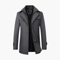 Men’s Mid-Thigh Coat with Notched Lapel and Button Closure