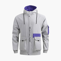 Men’s Hooded Jacket with Zipper Front and Multiple Pockets