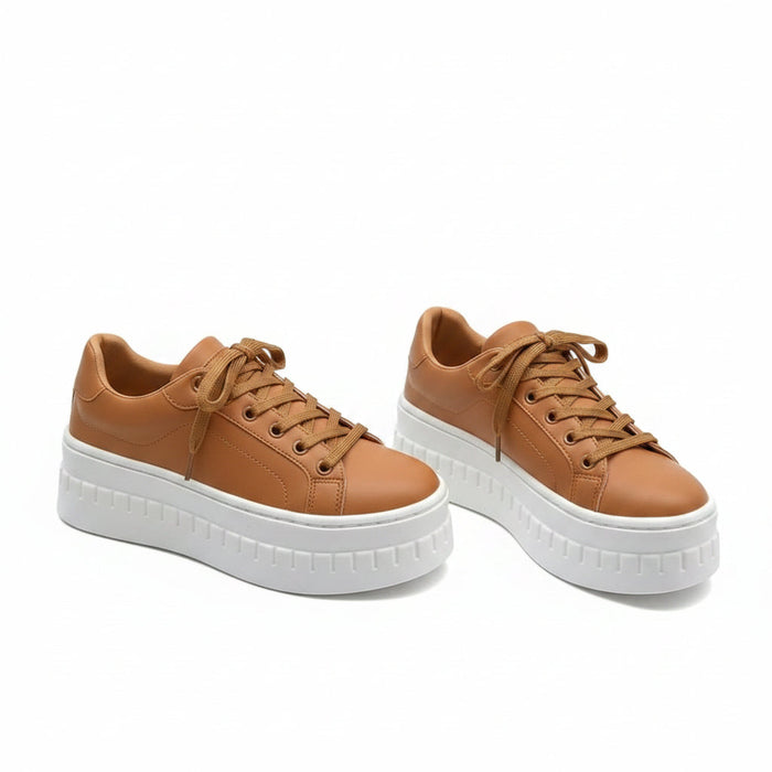 Women's Platform Sneakers with Lace-Up and Chunky Sole