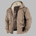 Men's Hooded Winter Jacket with Fleece Lining Zip-Up