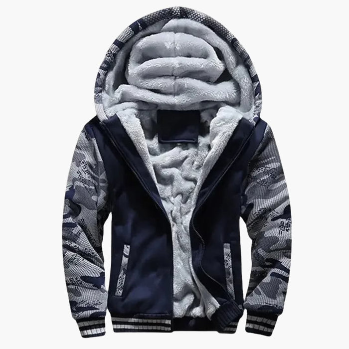 Men's Hooded Jacket with Zipper and Lining