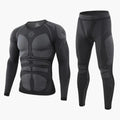 Men's Thermal Set with Long Sleeve Top and Elastic Waist Pants